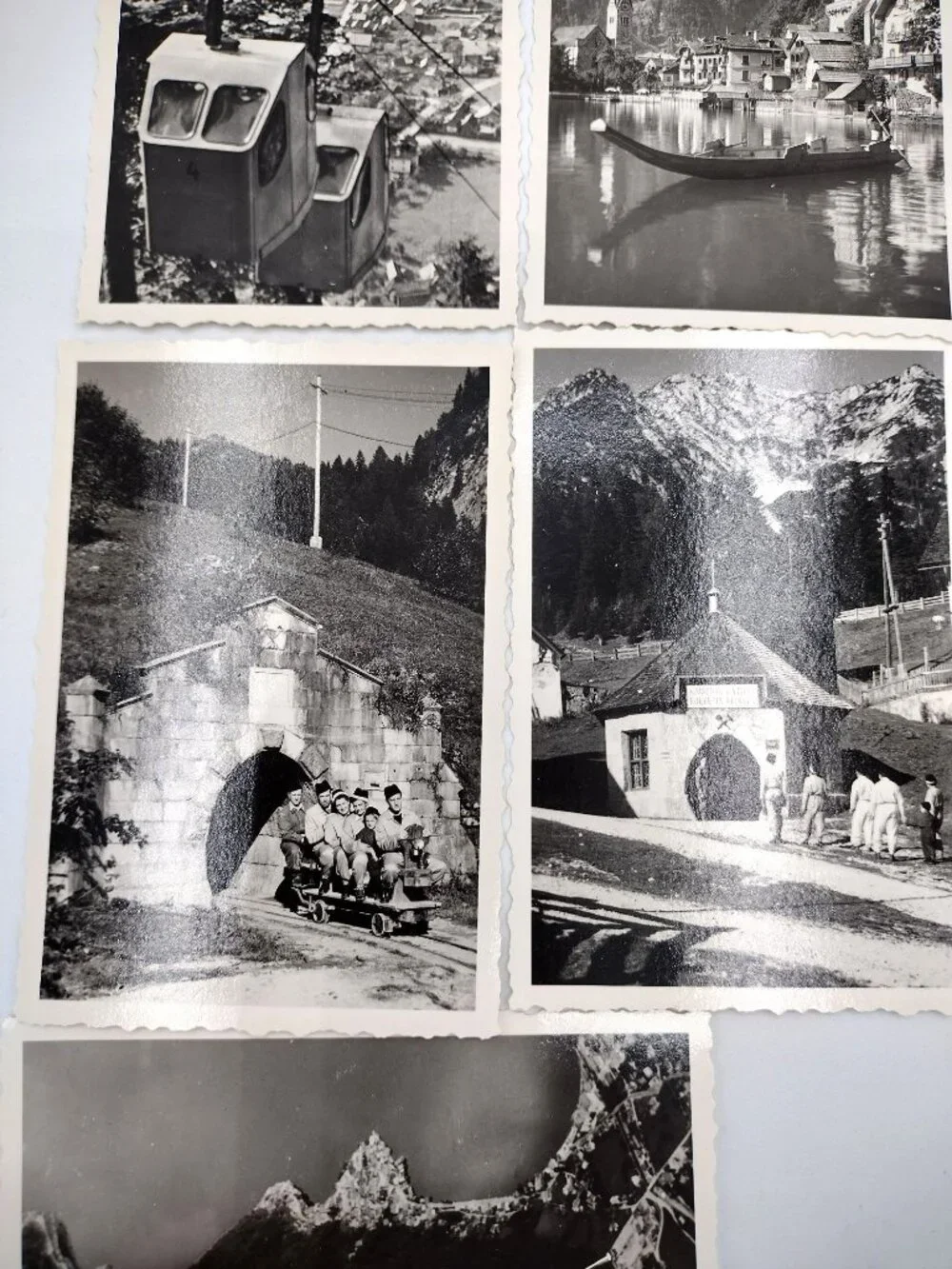 Vintage Andenken an Hallstatt Austria 7 RPPC Postcard Set Salt Mine Souvenir